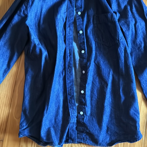 NWOT J. Crew dark blue denim chambray women’s button down shirt cotton M - Picture 3 of 9